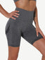 High Waist Solid Colour Yoga Shorts Contouring