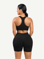 V Neck Seamless Sportswear Biker Shorts Set