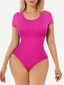 Seamless One-Piece Short-Sleeved Thong Bodysuit