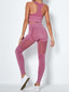 Wholesale Red Removable Cups Ankle-Length Yoga Suit Casual Clothes