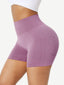 Wholesale Sleek High Waist Gym Shorts Solid Color Women's Clothes