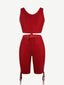 Drawstring Athletic Suit High Waist For Fitness