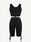 Drawstring Athletic Suit High Waist For Fitness