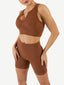 Wholesale Seamless Yogawear Suit Low Neckline Sleeveless Workout Clothes